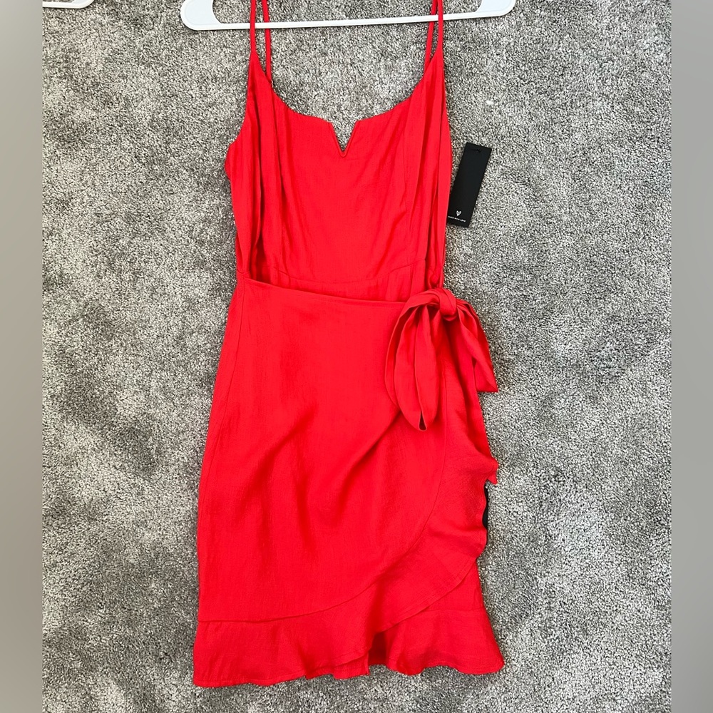 Lulu's Red Ruffle Mini Dress - Picture 2 of 12